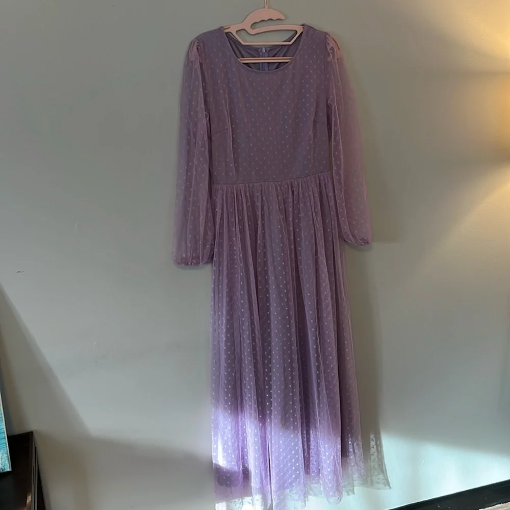 SHEIN women’s maxi dress. Small, lilac dot - Picture 2 of 6